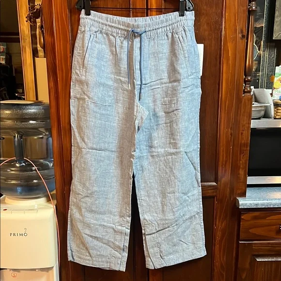 Women’s retreat linen wide leg pant Athleta brand light, blue - Picture 1 of 3